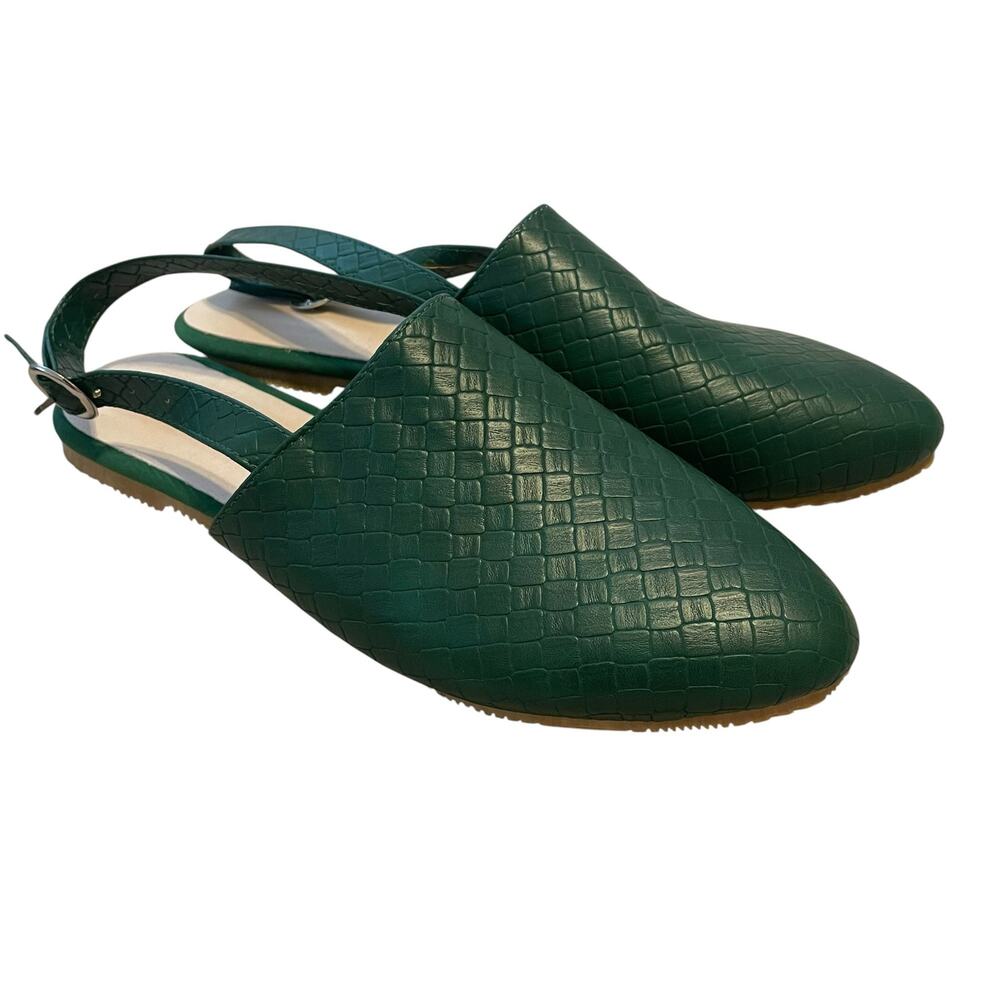 Emerald Green Women’s Weave Sandal Slingback SIZE 9